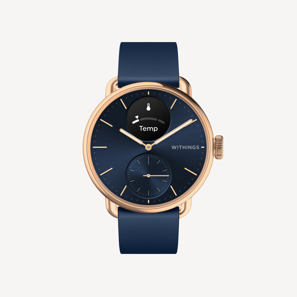 Bracelet Sport Premium Fluoroélastomère Bleu & Or Rose
