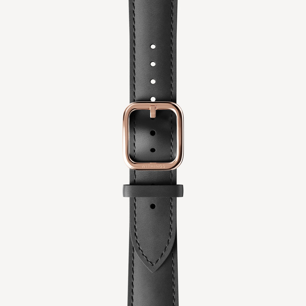Bracelet en Cuir Incurvé Noir