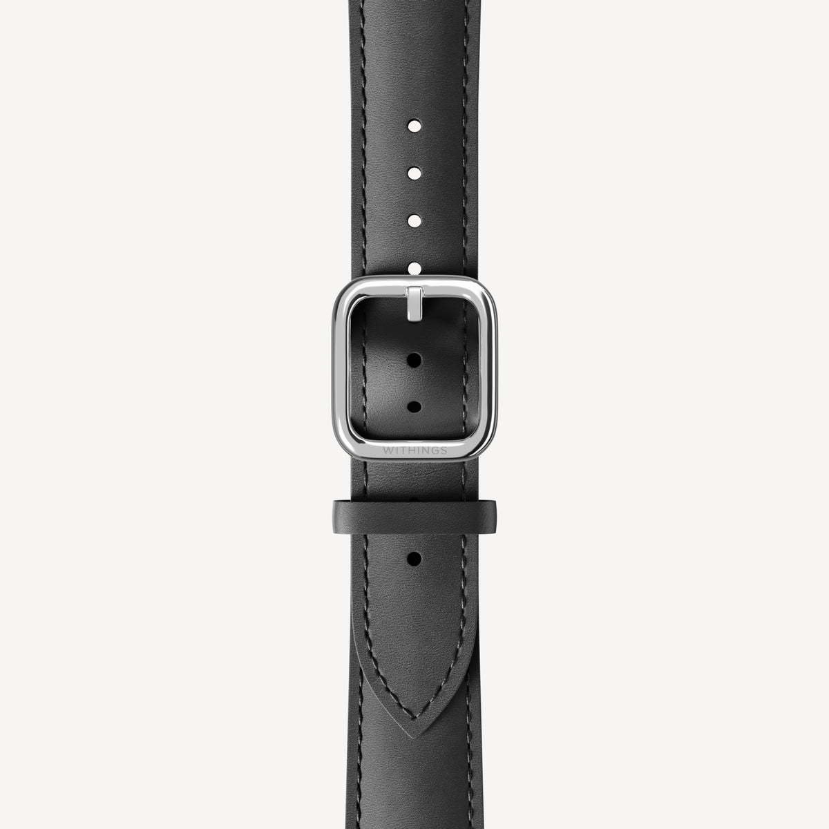 Bracelet en Cuir Incurvé Noir