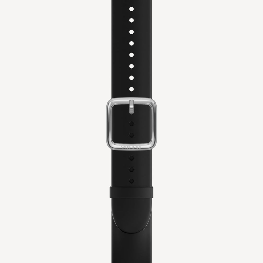 Bracelet sport premium en fluoroélastomère bleu nuit & argent