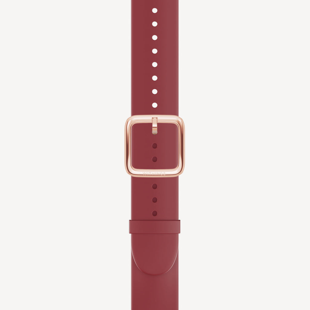 Bracelet sport premium en fluoroélastomère bordeaux