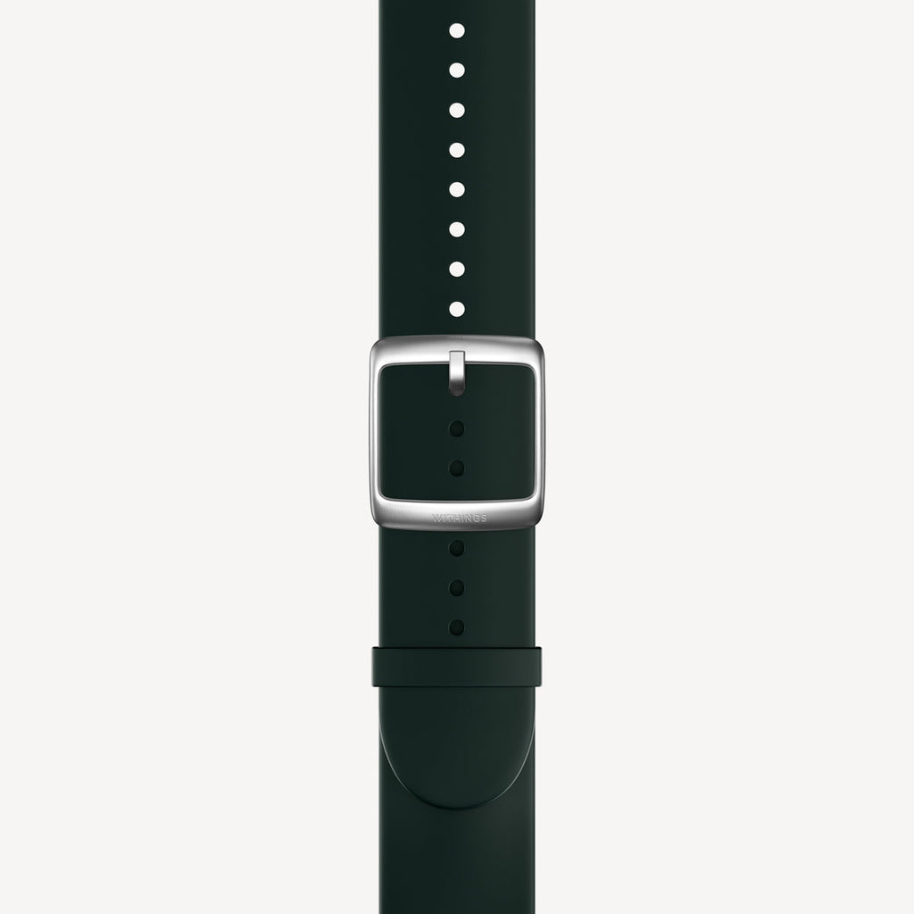 Bracelet Sport Premium Fluoroélastomère Vert & Argent