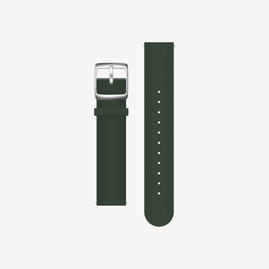 Bracelet Sport Premium Fluoroélastomère Vert & Argent